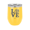 LOVE with Soccer Ball - Laser Engraved Stainless Steel Drinkware - 1908 -