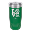 LOVE with Soccer Ball - Laser Engraved Stainless Steel Drinkware - 1908 -