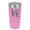 LOVE with Soccer Ball - Laser Engraved Stainless Steel Drinkware - 1908 -