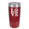 LOVE with Soccer Ball - Laser Engraved Stainless Steel Drinkware - 1908 -