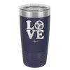 LOVE with Soccer Ball - Laser Engraved Stainless Steel Drinkware - 1908 -