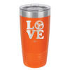 LOVE with Soccer Ball - Laser Engraved Stainless Steel Drinkware - 1908 -