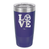 LOVE with Soccer Ball - Laser Engraved Stainless Steel Drinkware - 1908 -