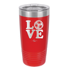 LOVE with Soccer Ball - Laser Engraved Stainless Steel Drinkware - 1908 -