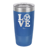 LOVE with Soccer Ball - Laser Engraved Stainless Steel Drinkware - 1908 -