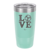 LOVE with Soccer Ball - Laser Engraved Stainless Steel Drinkware - 1908 -