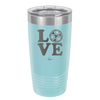 LOVE with Soccer Ball - Laser Engraved Stainless Steel Drinkware - 1908 -