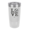 LOVE with Soccer Ball - Laser Engraved Stainless Steel Drinkware - 1908 -