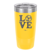 LOVE with Soccer Ball - Laser Engraved Stainless Steel Drinkware - 1908 -