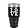 LOVE with Soccer Ball - Laser Engraved Stainless Steel Drinkware - 1908 -