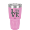 LOVE with Soccer Ball - Laser Engraved Stainless Steel Drinkware - 1908 -