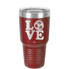 LOVE with Soccer Ball - Laser Engraved Stainless Steel Drinkware - 1908 -
