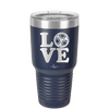 LOVE with Soccer Ball - Laser Engraved Stainless Steel Drinkware - 1908 -