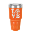 LOVE with Soccer Ball - Laser Engraved Stainless Steel Drinkware - 1908 -