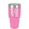 LOVE with Soccer Ball - Laser Engraved Stainless Steel Drinkware - 1908 -