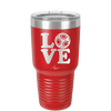 LOVE with Soccer Ball - Laser Engraved Stainless Steel Drinkware - 1908 -