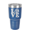 LOVE with Soccer Ball - Laser Engraved Stainless Steel Drinkware - 1908 -