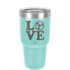 LOVE with Soccer Ball - Laser Engraved Stainless Steel Drinkware - 1908 -