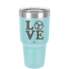 LOVE with Soccer Ball - Laser Engraved Stainless Steel Drinkware - 1908 -