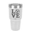 LOVE with Soccer Ball - Laser Engraved Stainless Steel Drinkware - 1908 -