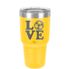 LOVE with Soccer Ball - Laser Engraved Stainless Steel Drinkware - 1908 -