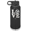 LOVE with Soccer Ball - Laser Engraved Stainless Steel Drinkware - 1908 -