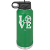 LOVE with Soccer Ball - Laser Engraved Stainless Steel Drinkware - 1908 -