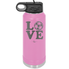 LOVE with Soccer Ball - Laser Engraved Stainless Steel Drinkware - 1908 -