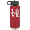 LOVE with Soccer Ball - Laser Engraved Stainless Steel Drinkware - 1908 -