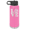 LOVE with Soccer Ball - Laser Engraved Stainless Steel Drinkware - 1908 -
