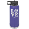 LOVE with Soccer Ball - Laser Engraved Stainless Steel Drinkware - 1908 -