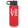 LOVE with Soccer Ball - Laser Engraved Stainless Steel Drinkware - 1908 -