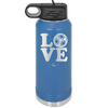 LOVE with Soccer Ball - Laser Engraved Stainless Steel Drinkware - 1908 -