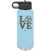 LOVE with Soccer Ball - Laser Engraved Stainless Steel Drinkware - 1908 -