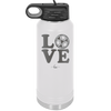 LOVE with Soccer Ball - Laser Engraved Stainless Steel Drinkware - 1908 -
