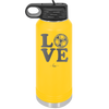 LOVE with Soccer Ball - Laser Engraved Stainless Steel Drinkware - 1908 -