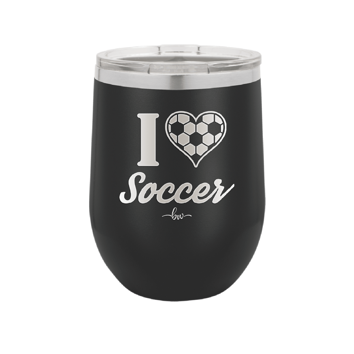 I Heart Soccer - Laser Engraved Stainless Steel Drinkware - 1909 -