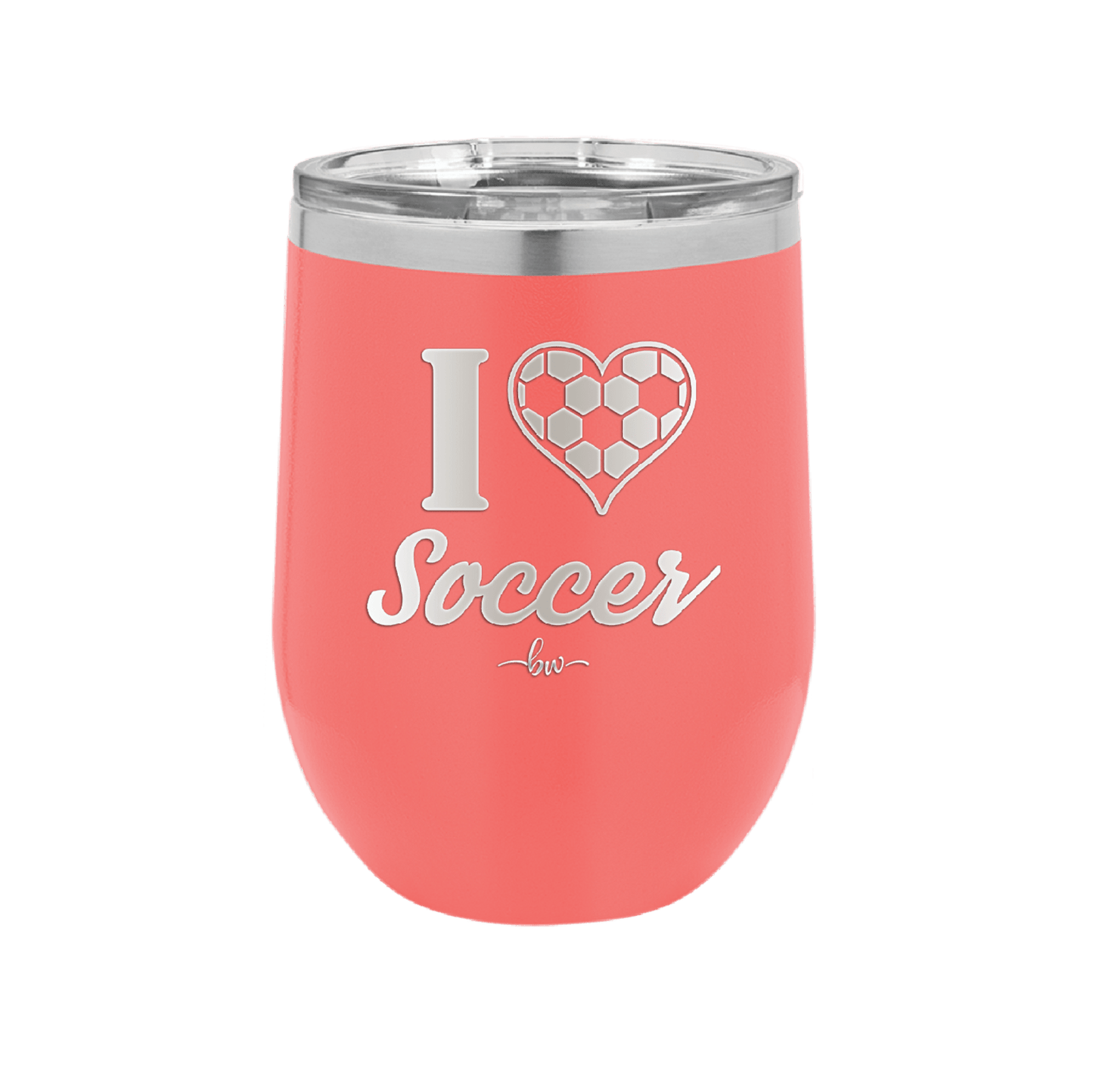 I Heart Soccer - Laser Engraved Stainless Steel Drinkware - 1909 -