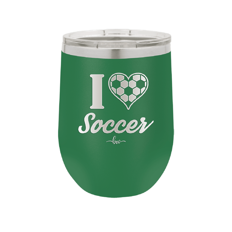 I Heart Soccer - Laser Engraved Stainless Steel Drinkware - 1909 -