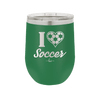 I Heart Soccer - Laser Engraved Stainless Steel Drinkware - 1909 -