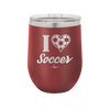 I Heart Soccer - Laser Engraved Stainless Steel Drinkware - 1909 -