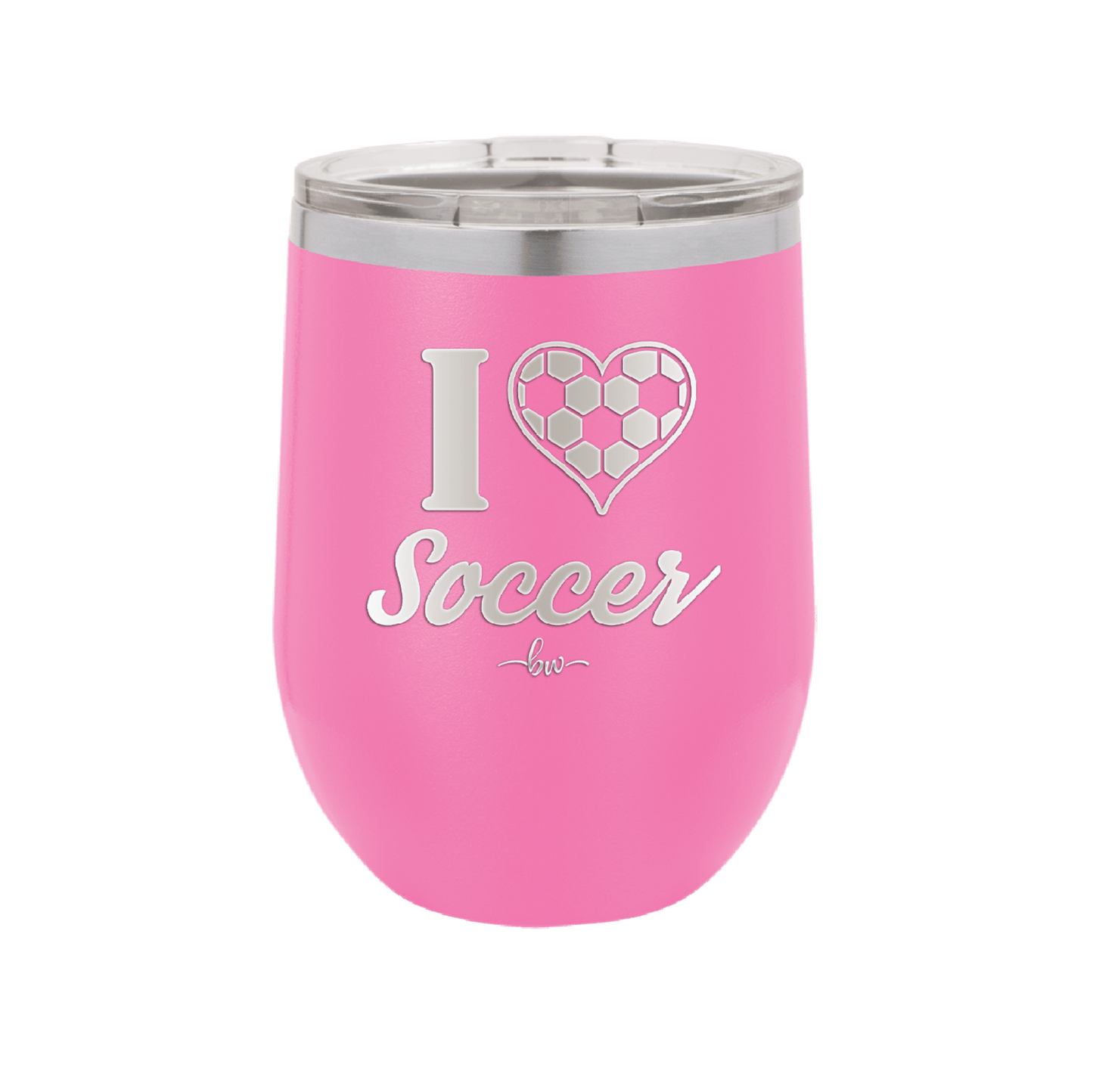 I Heart Soccer - Laser Engraved Stainless Steel Drinkware - 1909 -