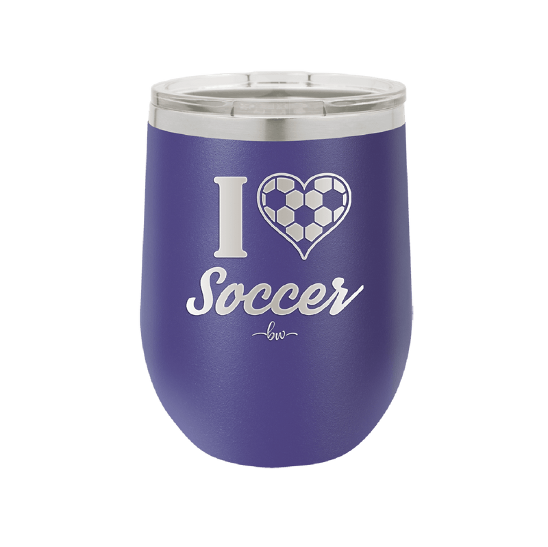 I Heart Soccer - Laser Engraved Stainless Steel Drinkware - 1909 -
