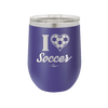 I Heart Soccer - Laser Engraved Stainless Steel Drinkware - 1909 -