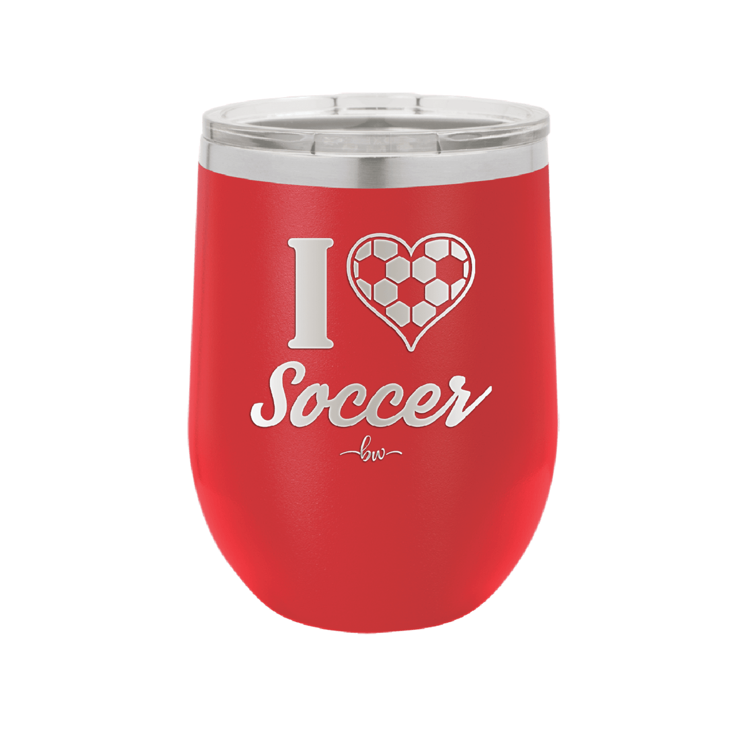 I Heart Soccer - Laser Engraved Stainless Steel Drinkware - 1909 -