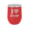 I Heart Soccer - Laser Engraved Stainless Steel Drinkware - 1909 -