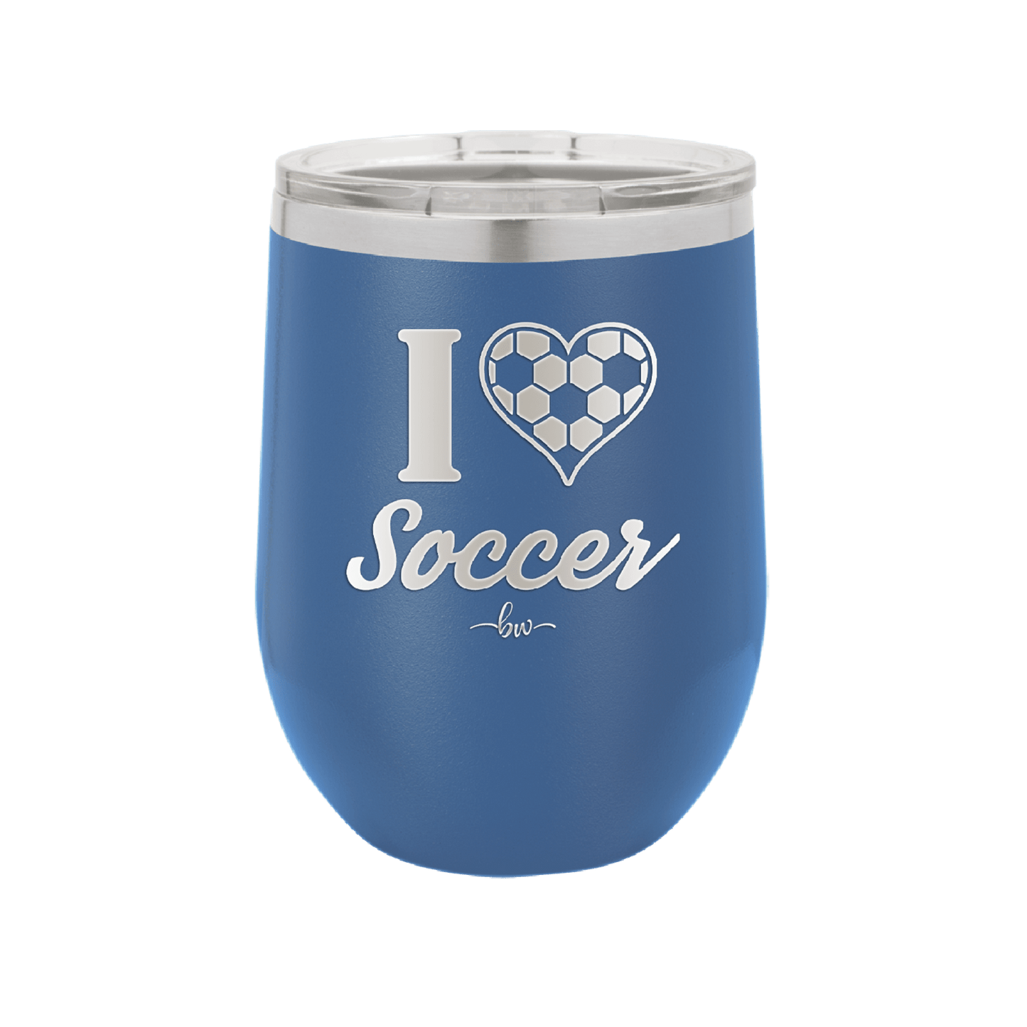 I Heart Soccer - Laser Engraved Stainless Steel Drinkware - 1909 -