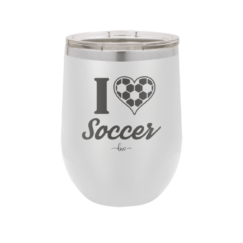I Heart Soccer - Laser Engraved Stainless Steel Drinkware - 1909 -