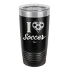 I Heart Soccer - Laser Engraved Stainless Steel Drinkware - 1909 -
