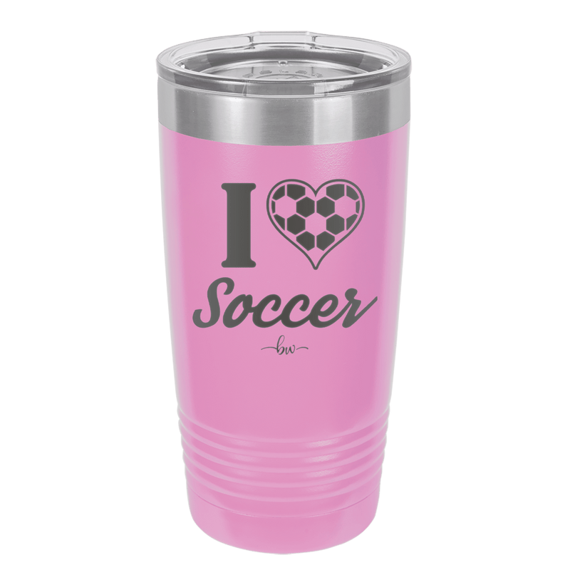 I Heart Soccer - Laser Engraved Stainless Steel Drinkware - 1909 -